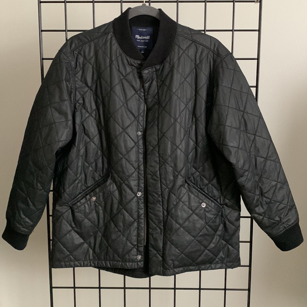 Madewell Waxed Cotton Bomber Jacket - Black